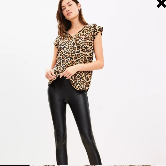 Ann Taylor Loft stretch, faux leather pants - Picture 2 of 8